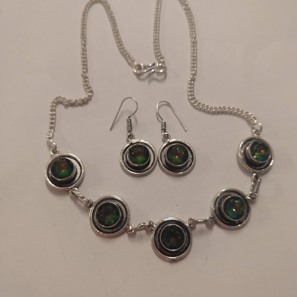 Multicolored Gem Jewelry Set 925